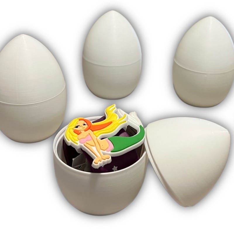 Ovos Plastico da Páscoa de 2 Partes Branco para Colorir 8 cm