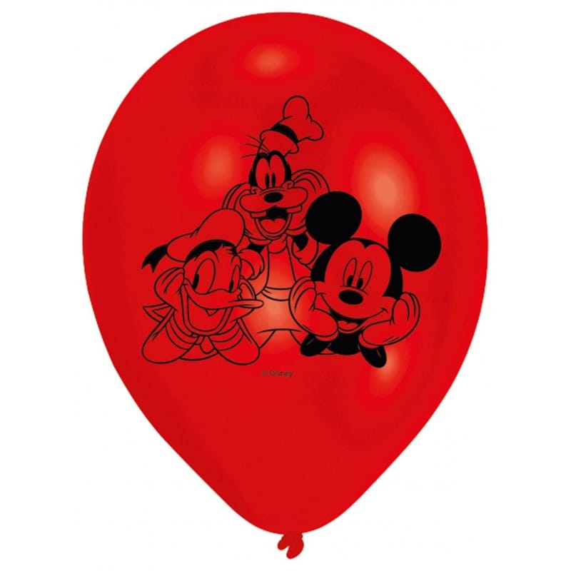 6 Balões do Mickey Latex 30 cm