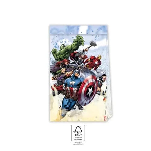 4 Sacos dos Avengers em Papel 22×13.5cm