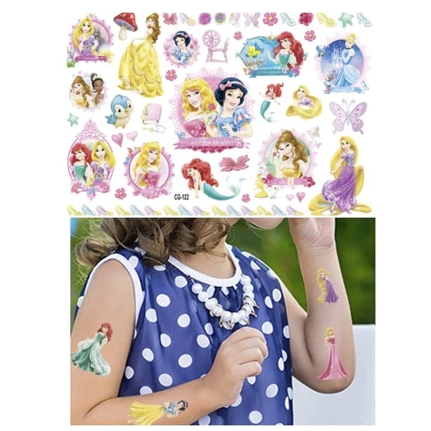 16 Tatuagens Princesas Temporárias Infantis